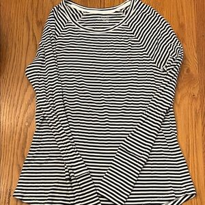 Aerie Black and White Striped Long Sleeve Tee